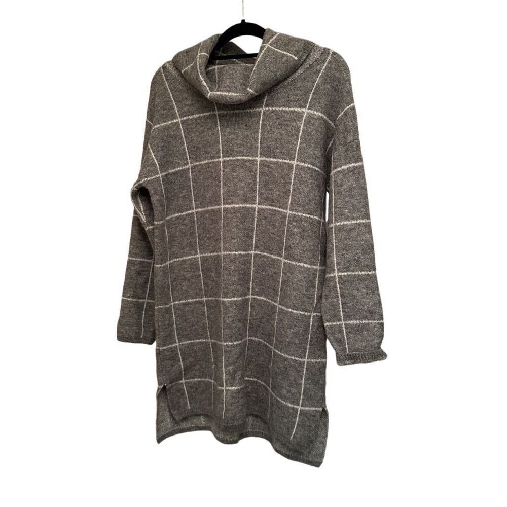 Lumiere grey windowpane sweater dress- size S